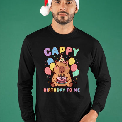 Cute Capybara Shirt, Funny Capybara UnisexT-Shirt/Hoodie/Sweatshirt HLT00 - Cappy Birthday to Me Happy Birthday T-Shirt