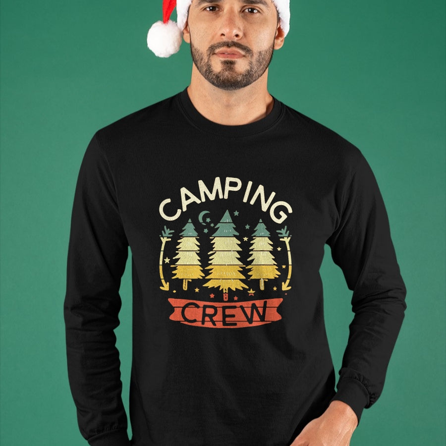 Funny Camping Shirt, Gift For Camping Lover Unisex T-Shirt/Hoodie/Sweatshirt HLT00 - Camping Crew Shirt Kids Family Camping Shirts Matching Group T-Shirt, Men, Black, 3X-Large