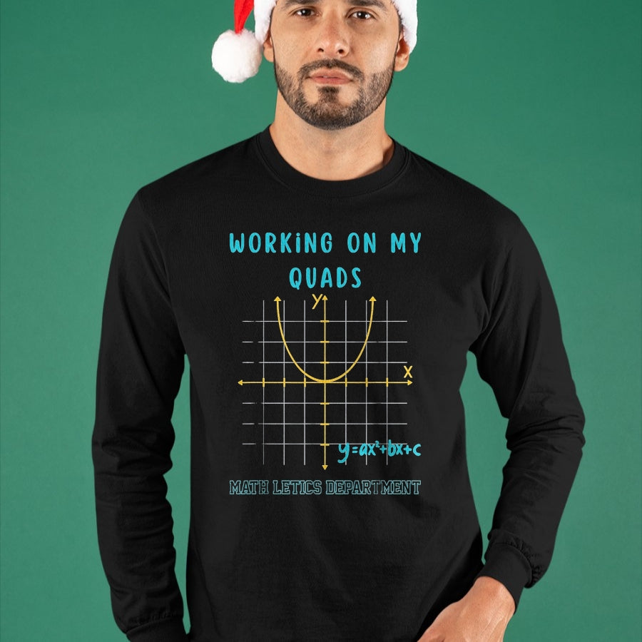 Best Student Shirt, Funny Back To School UnisexT-Shirt/Hoodie/Sweatshirt HLT00 - Mathletics Working On My Quads Algebra Algebra Math Teacher T-Shirt, Men, Black, 3X-Large