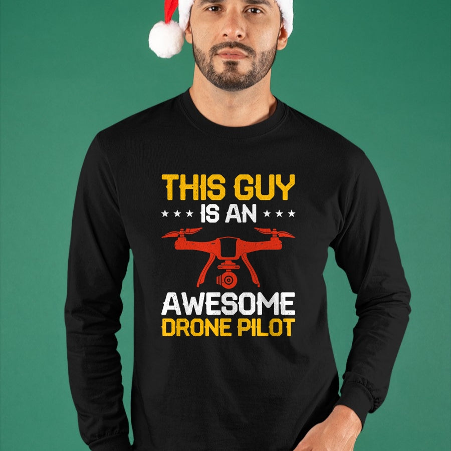 Best Wife Shirt, Wife and Husband Unisex T-Shirt/Hoodie/Sweatshirt HLT00 - This Guy Is An Awesome Drone Pilot T-Shirt