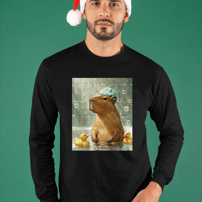 Cute Capybara Shirt, Funny Capybara Unisex T-Shirt/Hoodie/Sweatshirt HLT00 - Funny Graphic Capybara Long Sleeve T-Shirt (22)