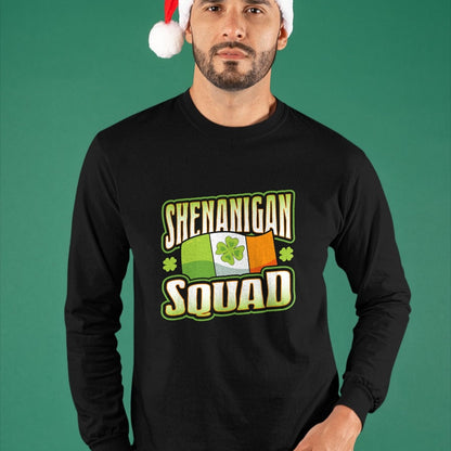 Patrick Day Shirts for Family, Funny Patrick Day shirts, st patrick's day Unisex T-Shirt/Hoodie/Sweatshirt HLT00 - Fun and Crazy Shenanigan Squad St Patrick Day Irish Flag T-Shirt