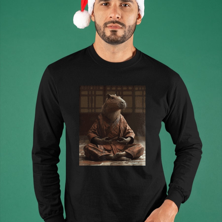 Cute Capybara Shirt, Funny Capybara Unisex T-Shirt/Hoodie/Sweatshirt HLT00 - Funny Graphic Capybara Long Sleeve T-Shirt (2)