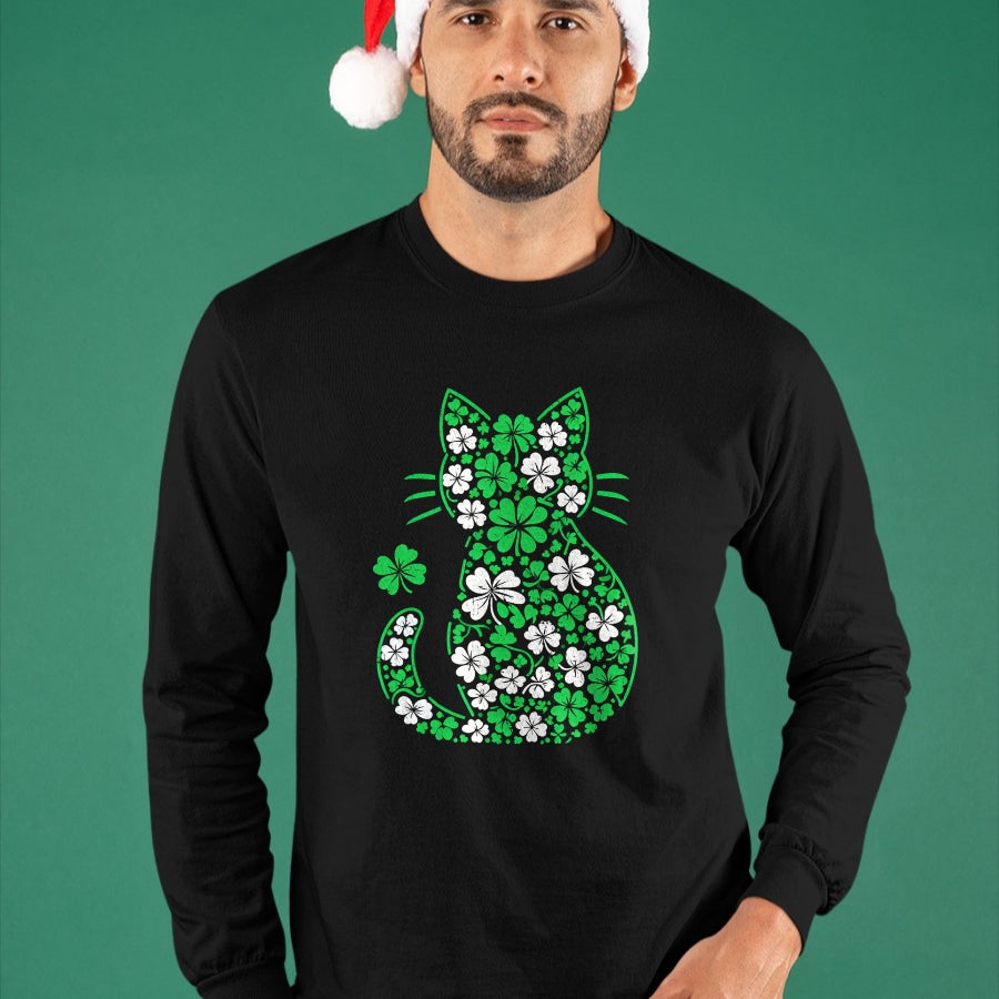 Patrick Day Shirts for Family, Funny Patrick Day shirts, st patrick's day Unisex T-Shirt/Hoodie/Sweatshirt HLT00 - Shamrock Irish Cat Graphic Saint Patrick Day for Cat Lovers T-Shirt