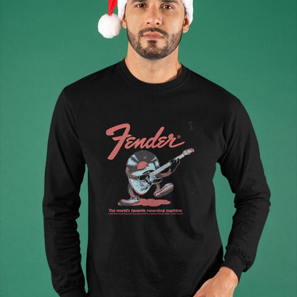 Guitar Lover Shirt, Funny Guitar UnisexT-Shirt/Hoodie/Sweatshirt HLT00 - Fender Record Playing Guitar Centered T-Shirt