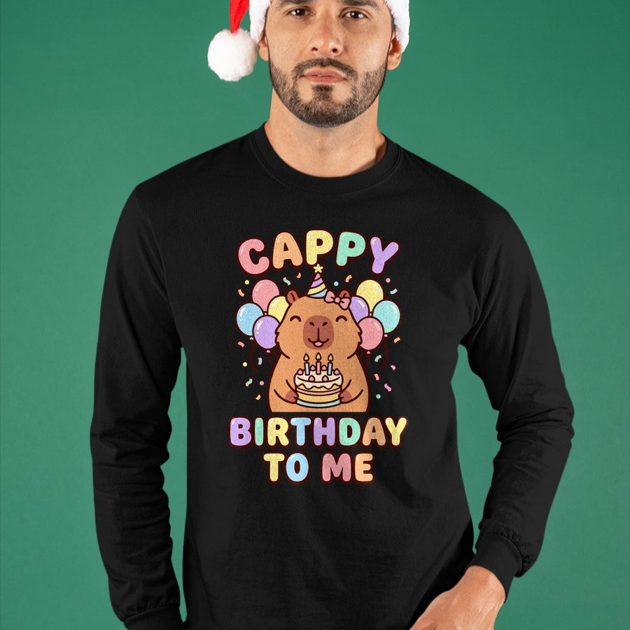 Cute Capybara Shirt, Funny Capybara UnisexT-Shirt/Hoodie/Sweatshirt HLT00 - Capybara Birthday to Me Cappy Birthday T-Shirt