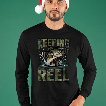 Funny Fishing Shirt, Gift For Fishing Lover Unisex T-Shirt/Hoodie/Sweatshirt HLT00 - Youth Camo Fishing Bass Fish Keeping It Reel Funny Fishing T-Shirt