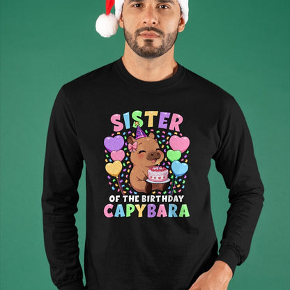 Cute Capybara Shirt, Funny Capybara UnisexT-Shirt/Hoodie/Sweatshirt HLT00 - Capybara Birthday Family Sister of The Birthday Capybara T-Shirt