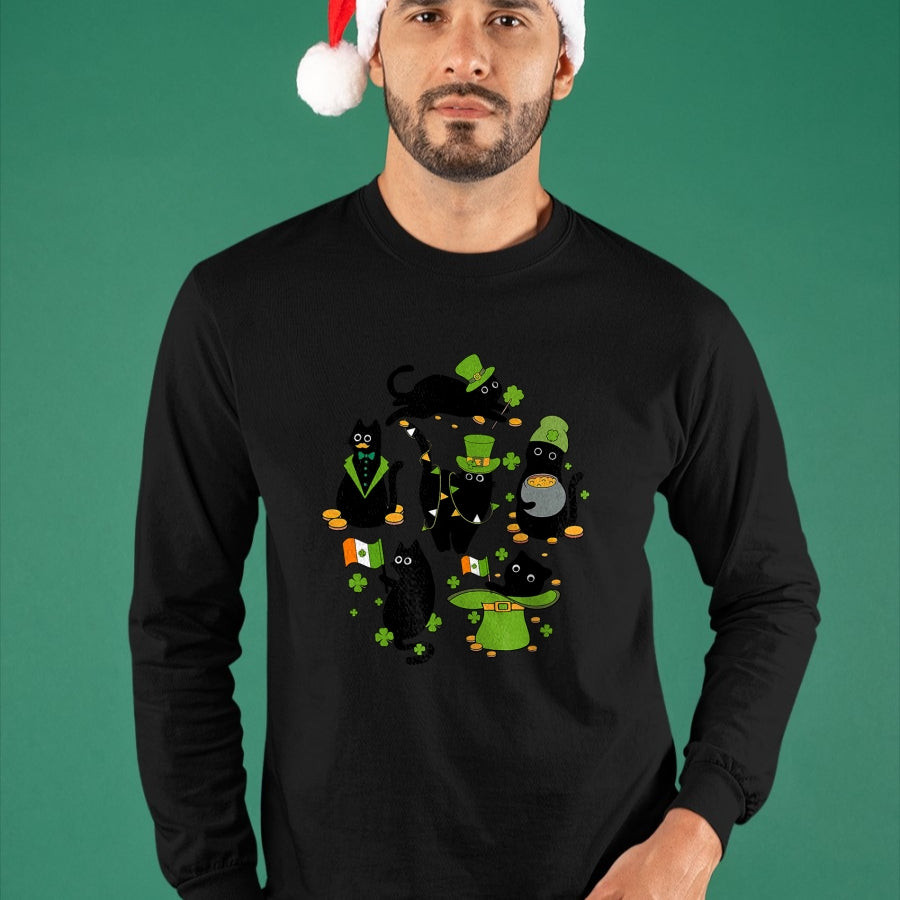 Patrick Day Shirts for Family, Funny Patrick Day shirts, st patrick's day Unisex T-Shirt/Hoodie/Sweatshirt HLT00 - Shamrock Irish Black Cat Saint Patrick Day T-Shirt