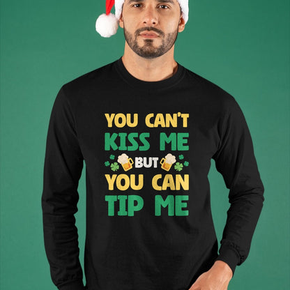Patrick Day Shirts for Family, Funny Patrick Day shirts, st patrick's day Unisex T-Shirt/Hoodie/Sweatshirt HLT00 - You Cant Kiss Me But You Can Tip Me St Patrick Day Bartender T-Shirt (1)