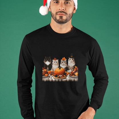 Best Thanksgiving Family Shirt , Funny Thanksgiving UnisexT-Shirt/Hoodie/Sweatshirt HLT00 - Thanksgiving Cats Dinner Feast Vintage Fall Men Women Kids T-Shirt