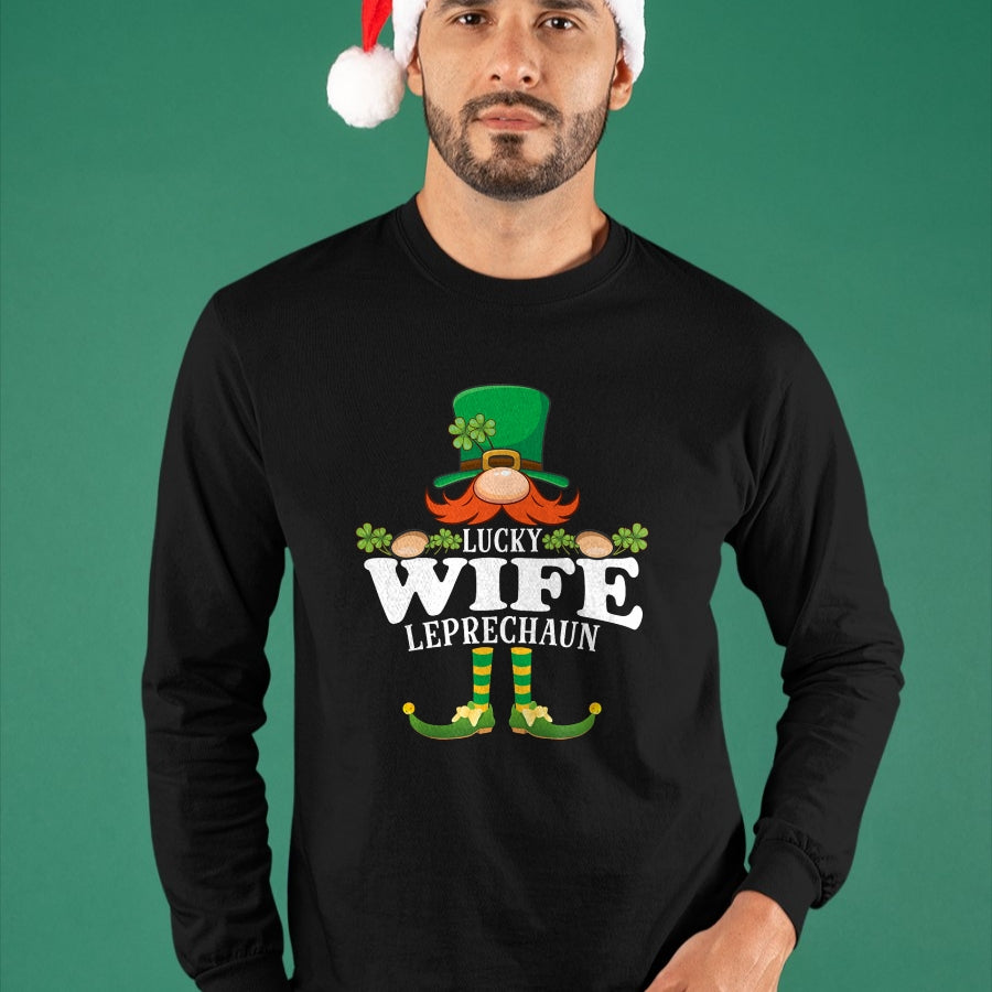 Best Wife Shirt, Wife and Husband Unisex T-Shirt/Hoodie/Sweatshirt HLT00 - Gift for wife T shirt, lucky wife   Lucky Wife Leprechaun Funny St. Patricks Day T-Shirt