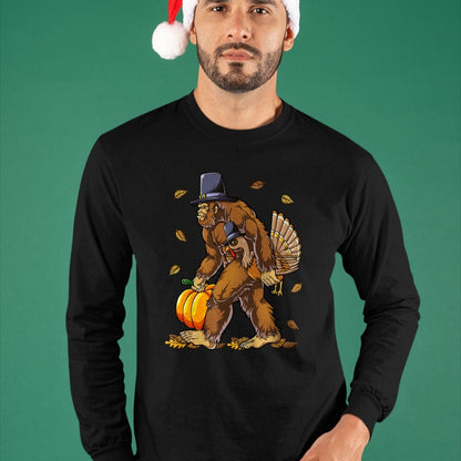 Best Thanksgiving Family Shirt , Funny Thanksgiving UnisexT-Shirt/Hoodie/Sweatshirt HLT00 - Bigfoot Pilgrim Turkey Pumpkin Thanksgiving Day Boys Men T-Shirt