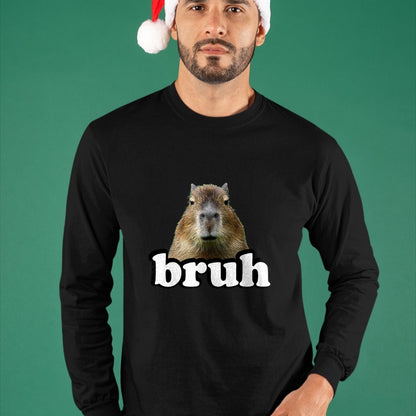 Cute Capybara Shirt, Funny Capybara Unisex T-Shirt/Hoodie/Sweatshirt HLT00 - Mens Womens Kids Meme Lover Bruh Capybara T-Shirt