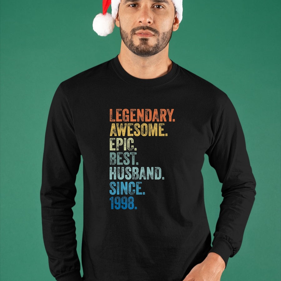 Best Wife Shirt, Wife and Husband Unisex T-Shirt/Hoodie/Sweatshirt HLT00 - Mens Legendary Awesome Epic Best Husband Since 1998 T-Shirt