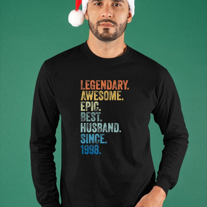 Best Wife Shirt, Wife and Husband Unisex T-Shirt/Hoodie/Sweatshirt HLT00 - Mens Legendary Awesome Epic Best Husband Since 1998 T-Shirt