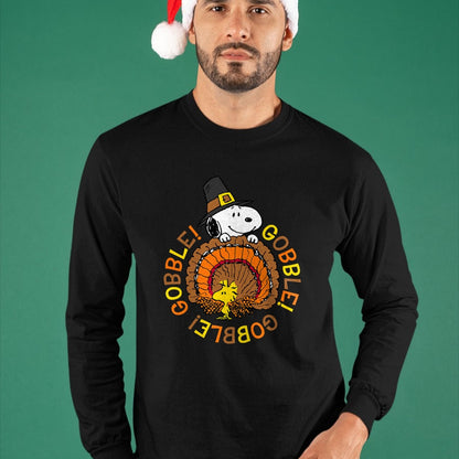 Best Thanksgiving Family Shirt , Funny Thanksgiving UnisexT-Shirt/Hoodie/Sweatshirt HLT00 - Peanuts Snoopy and Woodstock Thanksgiving Gobble T-Shirt