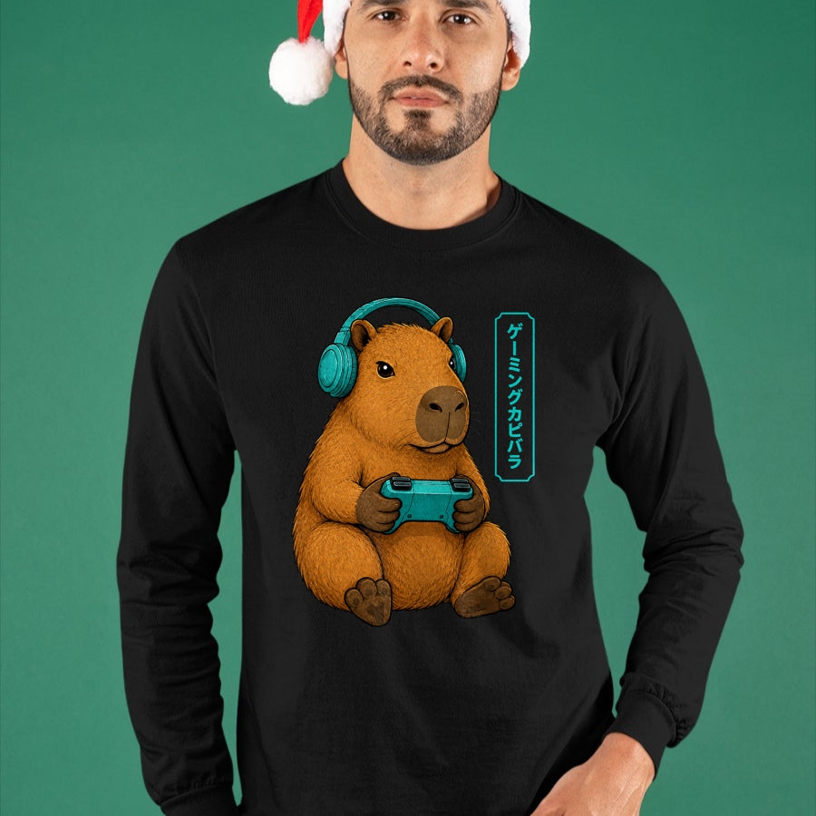 Cute Capybara Shirt, Funny Capybara Unisex T-Shirt/Hoodie/Sweatshirt HLT00 - Capybara Funny Anime Gamer Animal Video Gaming T-Shirt