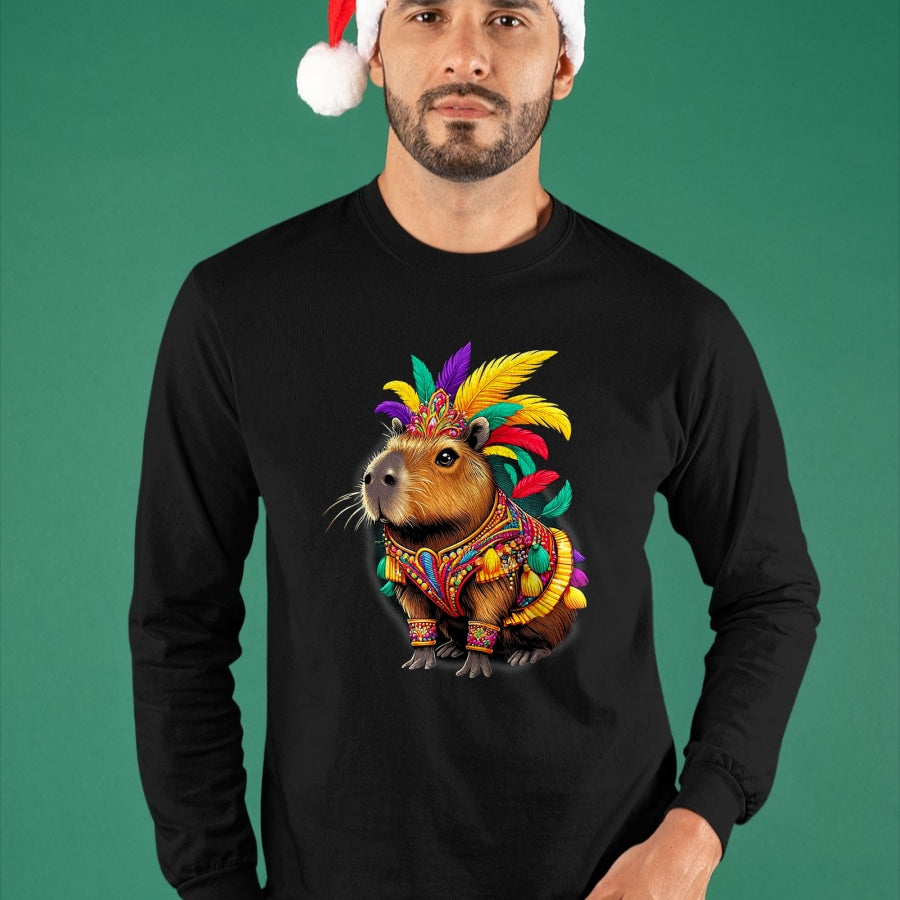 Cute Capybara Shirt, Funny Capybara Unisex T-Shirt/Hoodie/Sweatshirt HLT00 - Funny Capybara Carnival Dress Brazil Heritage Latina T-Shirt