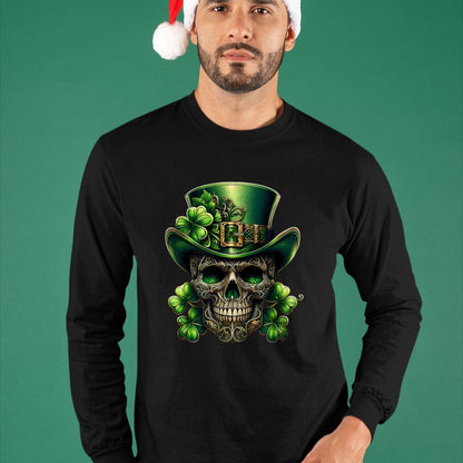 Patrick Day Shirts for Family, Funny Patrick Day shirts, st patrick's day Unisex T-Shirt/Hoodie/Sweatshirt HLT00 - Sugar Skull St Patrick Day of the Dead Lucky Shamrock T-Shirt