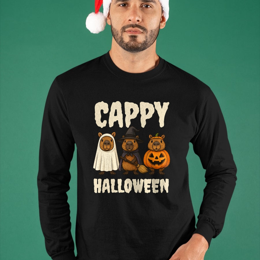 Cute Capybara Shirt, Funny Capybara UnisexT-Shirt/Hoodie/Sweatshirt HLT00 - Cappy Halloween Funny Capybara Ghost Witch Pumpkin Spooky T-Shirt