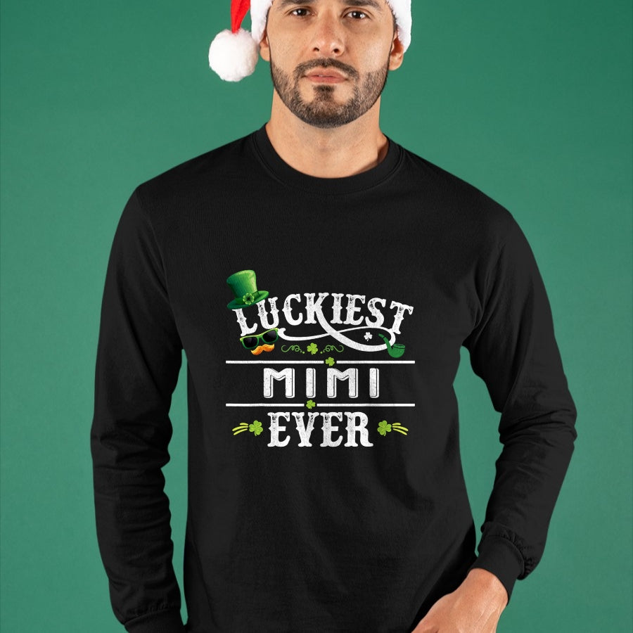 Patrick Day Shirts for Family, Funny Patrick Day shirts, st patrick's day Unisex T-Shirt/Hoodie/Sweatshirt HLT00 - Luckiest Mimi Ever Shamrock Leprechaun Hat St Patrick Day T-Shirt