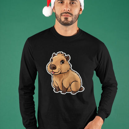 Cute Capybara Shirt, Funny Capybara Unisex T-Shirt/Hoodie/Sweatshirt HLT00 - Capybara Long Sleeve T-Shirt (1)