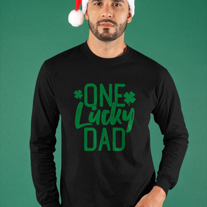 Gift for Dad Shirt, Funny Dad Unisex T-Shirt/Hoodie/Sweatshirt HLT00 – One Lucky Dad St. Patrick_s Day Matching Pajamas 2022 T-Shirt