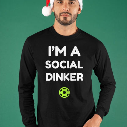 Funny Pickleball Shirt, Pickleball Lover Unisex T-Shirt/Hoodie/Sweatshirt HLT00 - I'm A Social Dinker Pickleball Ball Graphic T-Shirt
