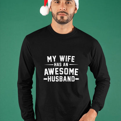 Best Wife Shirt, Wife and Husband Unisex T-Shirt/Hoodie/Sweatshirt HLT00 - My wife has an awesome husband T-Shirt