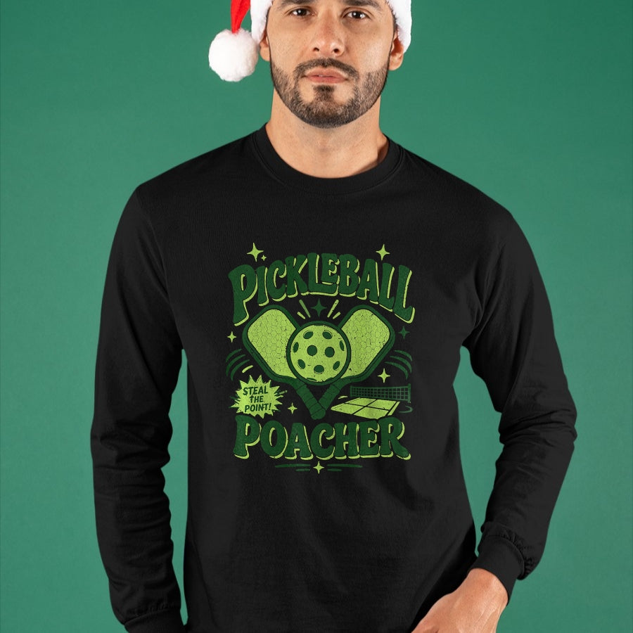 Funny Pickleball Shirt, Pickleball Lover Unisex T-Shirt/Hoodie/Sweatshirt HLT00 - Pickleball Poacher Premium Tri-Blend T-Shirt