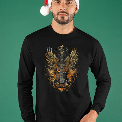 Guitar Lover Shirt, Funny Guitar UnisexT-Shirt/Hoodie/Sweatshirt HLT00 - Electric Guitar with Wings Baroque Rock Design Art T-Shirt