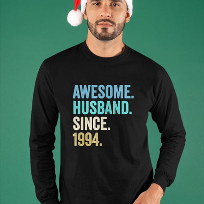 Best Wife Shirt, Wife and Husband Unisex T-Shirt/Hoodie/Sweatshirt HLT00 - Awesome Husband Since 1994 30th wedding anniversary 30 years T-Shirt