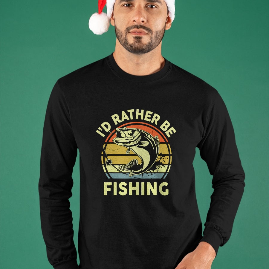 Funny Fishing Shirt, Gift For Fishing Lover Unisex T-Shirt/Hoodie/Sweatshirt HLT00 - Men_s Fishing Id Rather Be Fishing Graphic Tee Funny Fishing T-Shirt