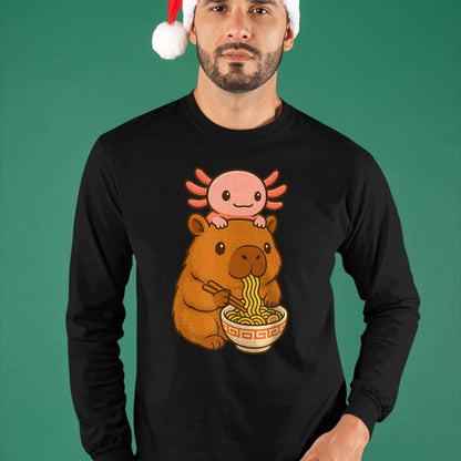 Cute Capybara Shirt, Funny Capybara UnisexT-Shirt/Hoodie/Sweatshirt HLT00 - Capybara Anime Ramen Axolotl Funny Graphic Kawaii Capibara T-Shirt