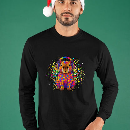 Cute Capybara Shirt, Funny Capybara UnisexT-Shirt/Hoodie/Sweatshirt HLT00 - Funny Capybara Dots Art Animal Lovers Students Boys Girls T-Shirt (1)