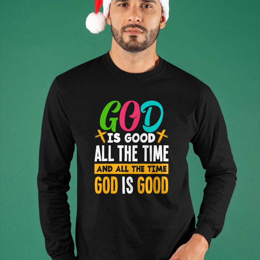 Christian Tee, Christian Faith Unisex T-Shirt/Hoodie/Sweatshirt HLT00 - God Is Good All The Time Jesus Christ Christian Gift T-Shirt (1)