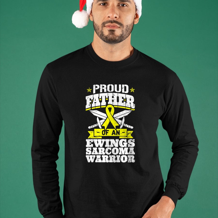 Gift for Dad Shirt, Funny Dad Unisex T-Shirt/Hoodie/Sweatshirt HLT00 – Proud Father Of An Ewings Sarcoma Warrior Awareness Ribbon T-Shirt