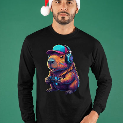 Cute Capybara Shirt, Funny Capybara Unisex T-Shirt/Hoodie/Sweatshirt HLT00 - Funny Capybara Gamer Gaming Video Games Capybara T-Shirt