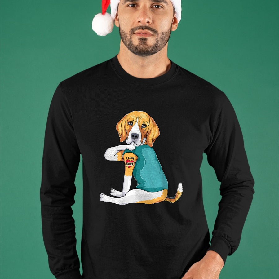 Dog Love Shirt, Dog Lover Gift T-Shirt/Hoodie/Sweatshirt HLT00 - Mother_s Day gift funny dog Mom Beagle i love mom tattoo T-Shirt