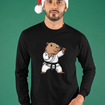 Cute Capybara Shirt, Funny Capybara Unisex T-Shirt/Hoodie/Sweatshirt HLT00 - Martial Arts Capybara Funny Karate Taekwondo Jiu Jitsu Judo T-Shirt