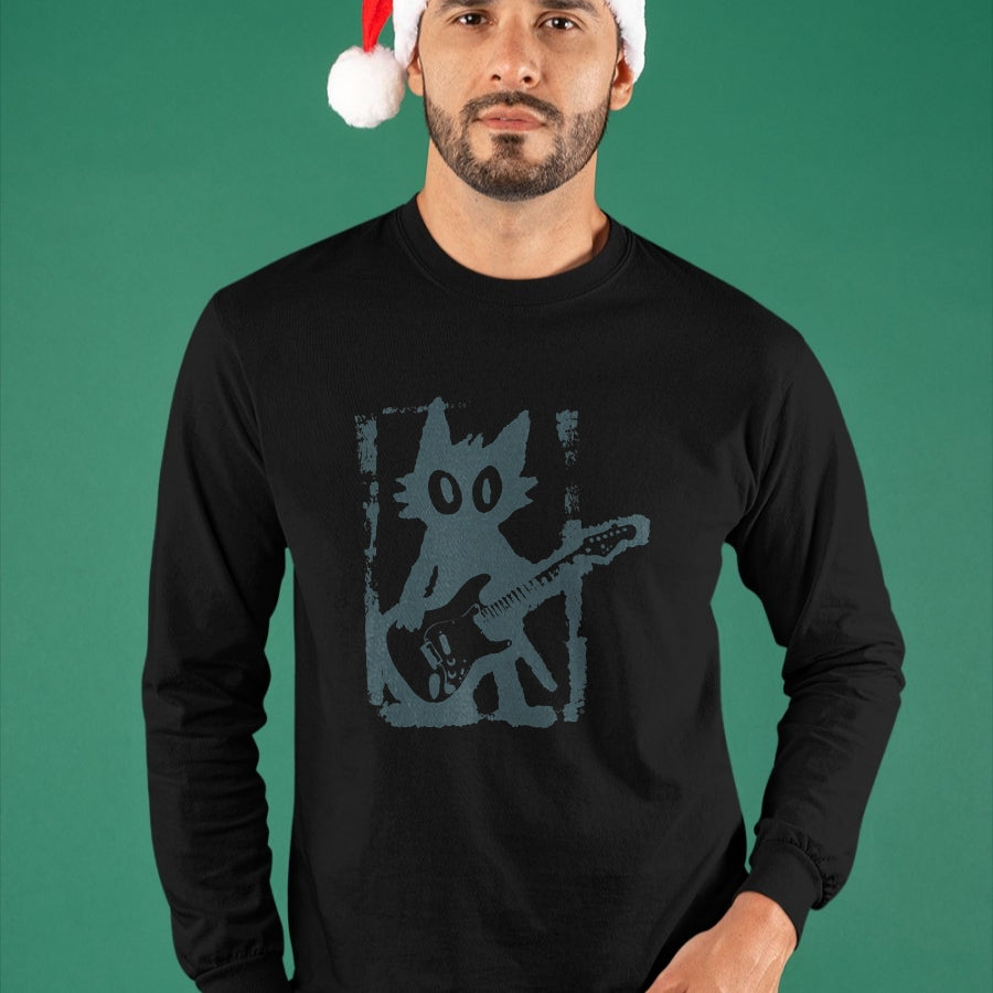 Guitar Lover Shirt, Funny Guitar UnisexT-Shirt/Hoodie/Sweatshirt HLT00 - Cat Playing Guitar Rock Star Rock and Roll Men Women Kids T-Shirt (1)