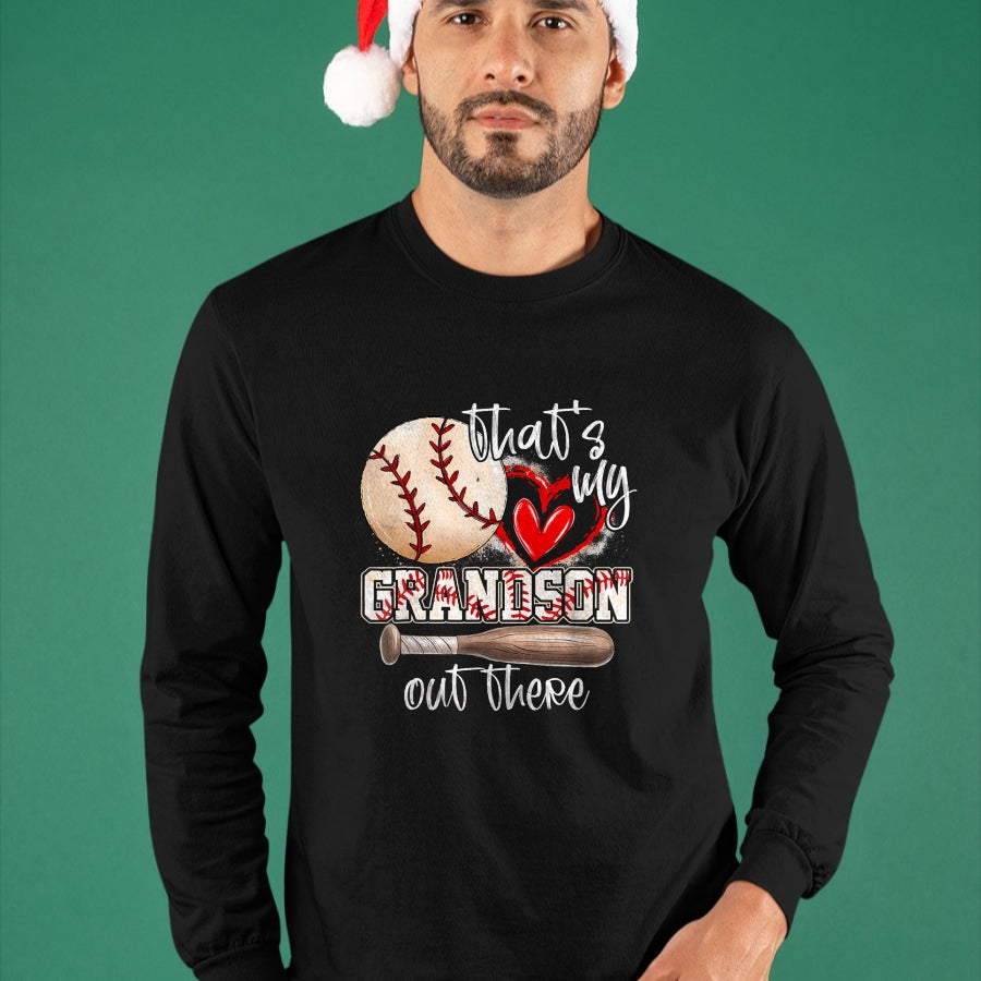 Best Grandma Shirt, Proud Grandma Unisex T-Shirt/Hoodie/Sweatshirt HLT00 - That'S My Grandson Out There Baseball Grandma Mothers Day T-Shirt