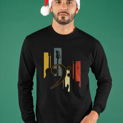 Guitar Lover Shirt, Funny Guitar UnisexT-Shirt/Hoodie/Sweatshirt HLT00 - Bass Clef Vintage Bass Guitar Players Music Vintage Guitar T-Shirt