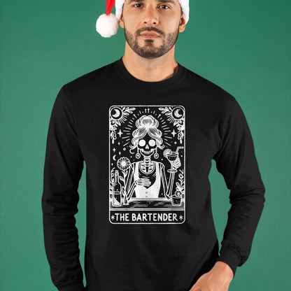 Best Thanksgiving Family Shirt , Funny Thanksgiving UnisexT-Shirt/Hoodie/Sweatshirt HLT00 - Bartender Tarot Card Skeleton Cocktail Witchy Vibes Alcohol T-Shirt