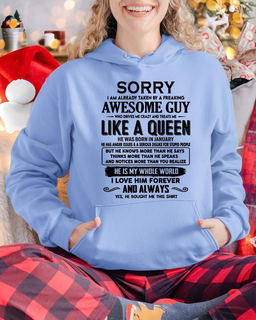 January - Sorry I am already taken by a freaking awesome guy - Gift for Wife From Husband - DTSM01 (SKU-SRG-01)