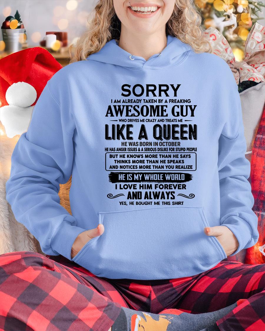 October - Sorry I am already taken by a freaking awesome guy - Gift for Wife From Husband - DTSM10 (SKU-SRG-10)