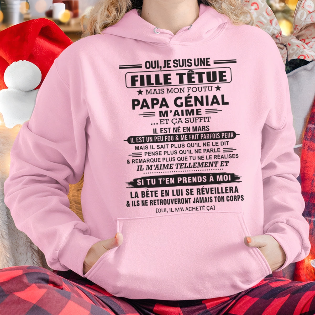 MARS - Oui, je suis une fille têtue – T-shirt | Cadeau d’anniversaire de papa pour sa fille - dtsm03 / fr03 (SKU12-214-03)