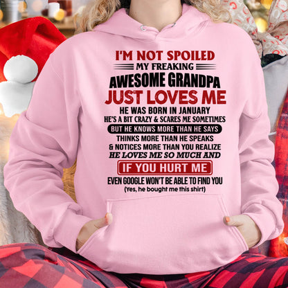 JANUARY - AWESOME GRANDPA LOVES ME - GIFT FOR GRANDDAUGHTER FROM GRANDPA - DTSM01 (SKU09-127-01)