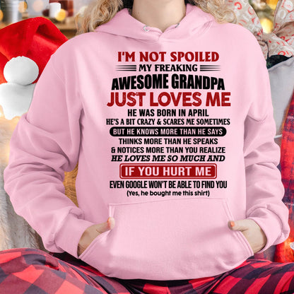 APRIL - AWESOME GRANDPA LOVES ME - GIFT FOR GRANDDAUGHTER FROM GRANDPA - DTSM04 (SKU09-127-04)